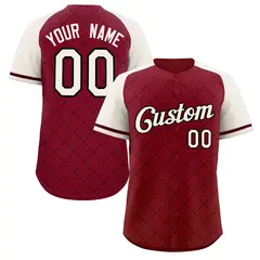 Crimson Khaki-Black Rhombus Authentic Baseball Jersey