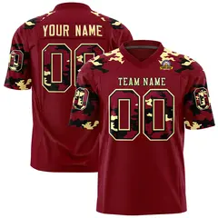 Crimson Khaki Camo Authentic Football Jersey 1