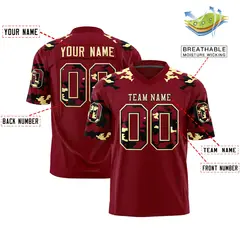 Crimson Khaki Camo Authentic Football Jersey 2
