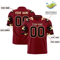Crimson Khaki Camo Authentic Football Jersey 2