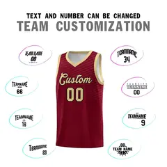 Crimson Khaki Chest Slash Pattern Basketball Jersey 2
