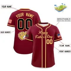 Crimson Khaki Father's Day Classic Baseball Jersey 2