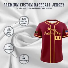 Crimson Khaki Father's Day Classic Baseball Jersey 3
