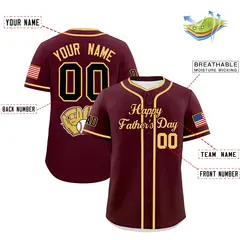 Crimson Khaki Father's Day Classic Baseball Jersey 2
