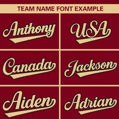 Crimson Khaki Full Button Classic Baseball Jersey 3