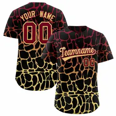 Crimson Khaki Giraffe Graffiti Pattern Baseball Jersey