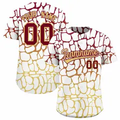 Crimson Khaki Giraffe Graffiti Pattern Baseball Jersey