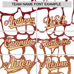 Crimson Khaki Giraffe Graffiti Pattern Baseball Jersey 3
