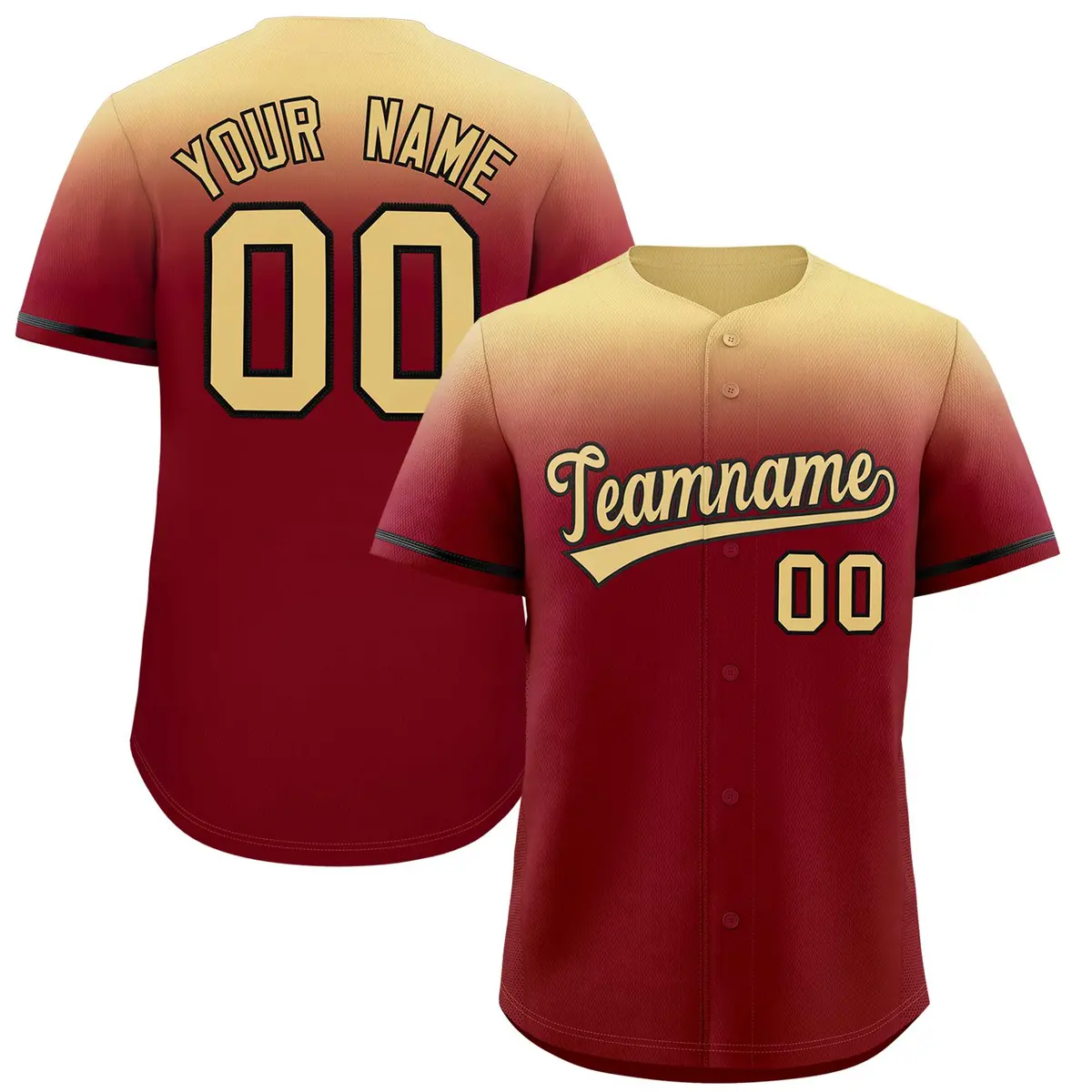Crimson Khaki Gradient Authentic Baseball Jersey