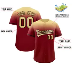 Crimson Khaki Gradient Authentic Baseball Jersey 2