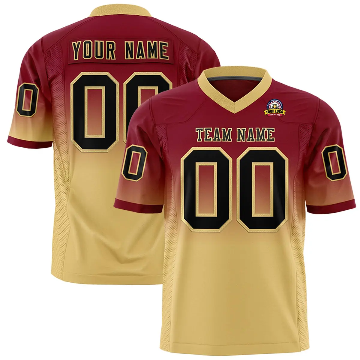 Crimson Khaki Gradient Fashion Authentic Football Jersey