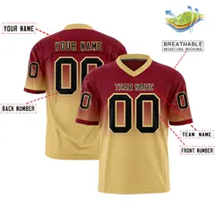 Crimson Khaki Gradient Fashion Authentic Football Jersey 2