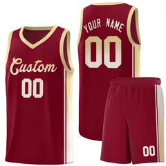 Crimson Khaki Gradient Fashion Basketball Jersey