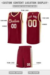 Crimson Khaki Gradient Fashion Basketball Jersey 2