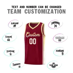 Crimson Khaki Gradient Fashion Basketball Jersey 4