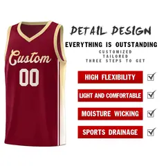 Crimson Khaki Gradient Fashion Basketball Jersey 5