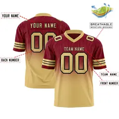 Crimson Khaki Gradient Outdoor Flag Football Jersey 2
