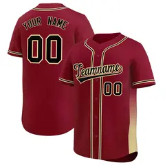 Crimson Khaki Gradient Side Authentic Baseball Jersey