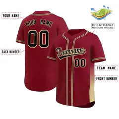Crimson Khaki Gradient Side Authentic Baseball Jersey 2