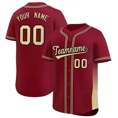 Crimson Khaki Gradient Side Authentic Baseball Jersey