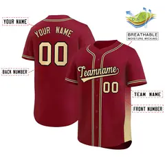 Crimson Khaki Gradient Side Authentic Baseball Jersey 2