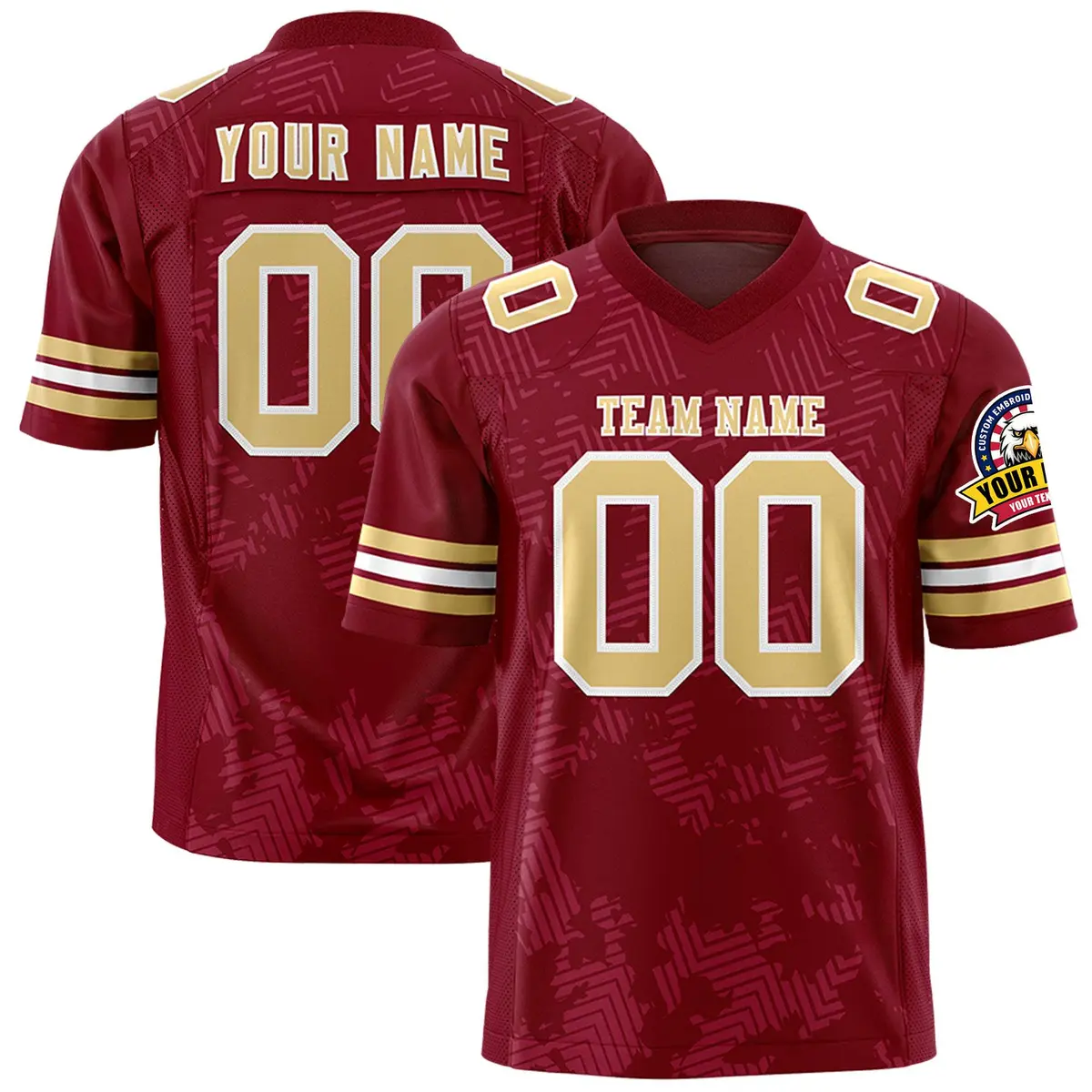 Crimson Khaki Graffiti Line Authentic Football Jersey