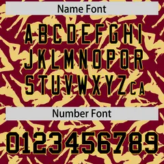 Crimson Khaki Graffiti Pattern Baseball Jersey 4
