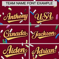 Crimson Khaki Ice Cream Pattern V-Neck Hockey Jersey 3
