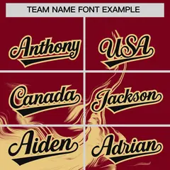 Crimson Khaki Ink Pattern Authentic Baseball Jersey 3