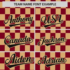 Crimson Khaki Plaid Fashion Authentic Baseball Jersey 3