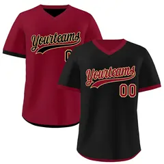 Crimson Khaki Reversible Pullover Baseball Jersey 1