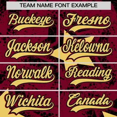 Crimson Khaki Star Graffiti Baseball Jersey 6