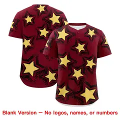 Crimson Khaki Star Graffiti Baseball Jersey 8