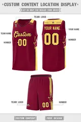 Crimson Khaki Star Graffiti Basketball Jersey Sports Uniform 2