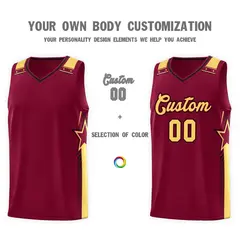 Crimson Khaki Star Graffiti Basketball Jersey Sports Uniform 3