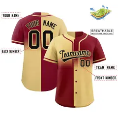 Crimson Khaki Symmetrical Gradient Authentic Baseball Jersey 2
