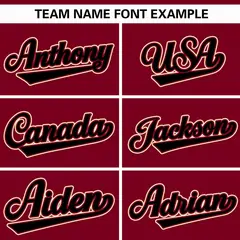 Crimson Khaki Thick Stripe Authentic Baseball Jersey 3