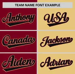 Crimson Khaki Two Tone Striped Authentic Baseball Jersey 3