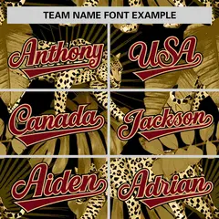 Crimson Leopard Graffiti Pattern Authentic Baseball Jersey 3