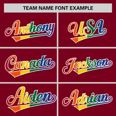 Crimson LGBT Rainbow Pride Month Baseball Jersey 3