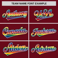 Crimson LGBT Rainbow Pride Month Letterman Baseball Jacket 5