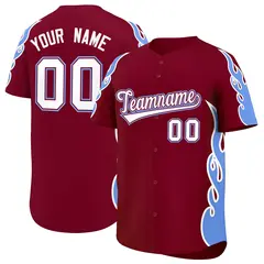 Crimson Light Blue Flame Outline Side Basketball Jersey 1