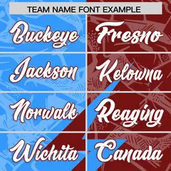 Crimson Light Blue Split Lightning Pattern Football Jersey 3