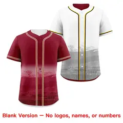 Crimson Light Khaki Reversible City Graffiti Baseball Jersey 8