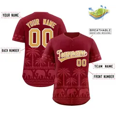 Crimson Light Red Graffiti Pattern Bossinia Baseball Jersey 2