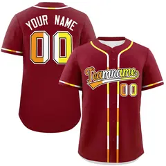 Crimson Maverique Pride Month Baseball Jersey 1
