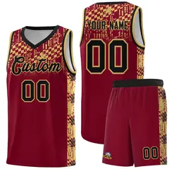Crimson Mosaic Stars Basketball Uniform Jersey 1