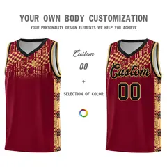 Crimson Mosaic Stars Basketball Uniform Jersey 3