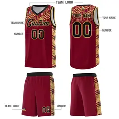 Crimson Mosaic Stars Basketball Uniform Jersey 5