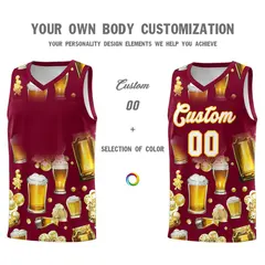 Crimson National Beer Day Beer Bubble Basketball Jersey 2